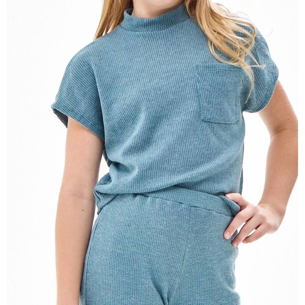 NEW GOOD GIRL berkely knit mock neck top in jade